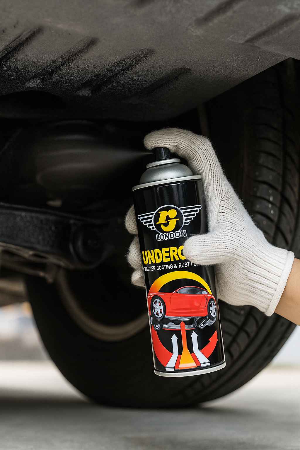 Bagian Bawah Kendaraan Bermotor Dapat Dibersihkan dengan Undercoat Spray